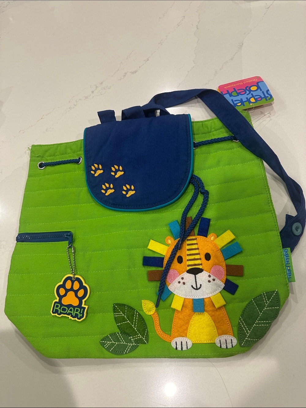 Stephen Joseph Lion Quilted Backpack NWT